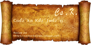 Csóka Kálmán névjegykártya