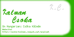 kalman csoka business card